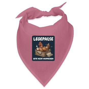 Legepause – Bitte nicht ansprechen Huhn - Bandana Dreieckstuch - Mauve - Vorne
