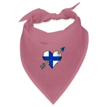 Finnische Herzflagge mit Pfeilen used look - Bandana Dreieckstuch - Mauve - Vorne