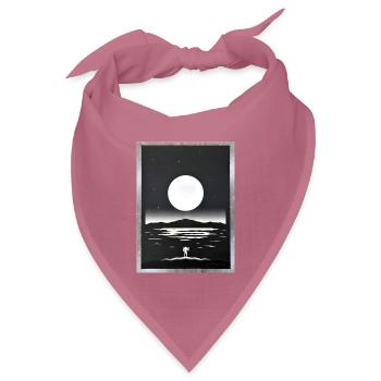 Mondbeschienene Silhouette über ruhigem Meer - Bandana Dreieckstuch - Mauve - Vorne