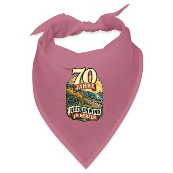 70 Jahre Rückenwind im Herzen - Bandana Dreieckstuch - Mauve - Vorne