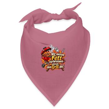 Wir müssen Fett verbrennen – Schmeiß den Grill an! - Bandana Dreieckstuch - Mauve - Vorne