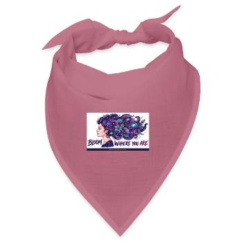 Kosmische Blüten im Haar - Bandana Dreieckstuch - Mauve - Vorne