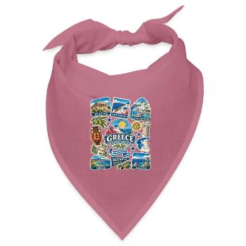 Griechenland Reisesticker - Bandana Dreieckstuch - Mauve - Vorne