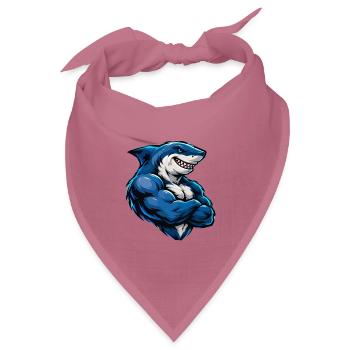 Hai Comic Muskeln - Bandana Dreieckstuch - Mauve - Vorne