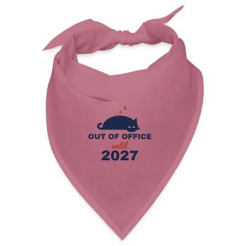 Auszeit bis 2027 – Bürokatze im Schlaf - Bandana Dreieckstuch - Mauve - Vorne