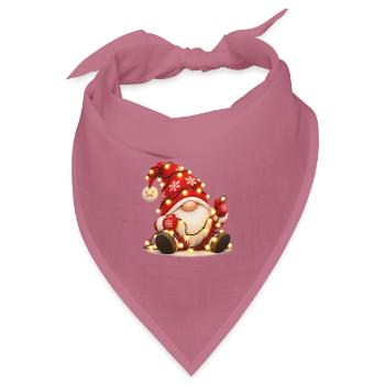 Weihnachtsgnom mit leuchtender Lichterkette - Bandana Dreieckstuch - Mauve - Vorne