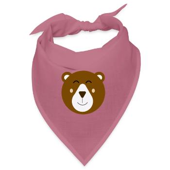 Süßer glücklicher brauner Bär - Bandana Dreieckstuch - Mauve - Vorne