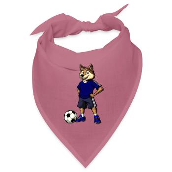 Fussball Wolf Blau - Bandana Dreieckstuch - Mauve - Vorne