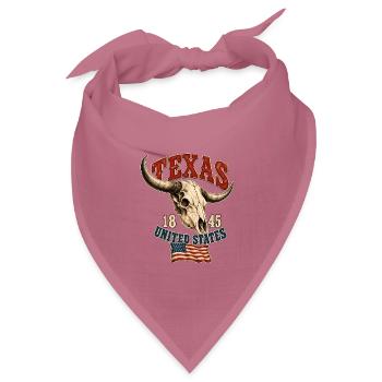 Texas Skull USA Flag - Bandana Dreieckstuch - Mauve - Vorne
