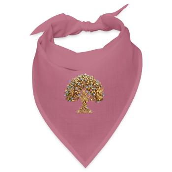 Goldener Baum des Lebens Engel - Bandana Dreieckstuch - Mauve - Vorne
