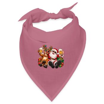 Santa und Rentier Festliche Feier - Bandana Dreieckstuch - Mauve - Vorne
