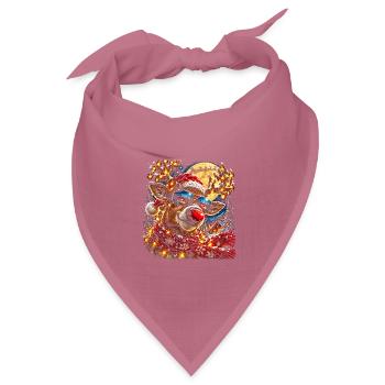 Cooles Rentier mit Sonnenbrille Weihnachten - Bandana Dreieckstuch - Mauve - Vorne