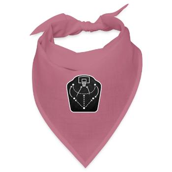 Basketball Taktik Tafel Coach Spielzug T-Shirt - Bandana Dreieckstuch - Mauve - Vorne