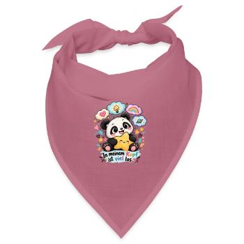 Kawaii-Panda mit bunten Gedankenblasen - Bandana Dreieckstuch - Mauve - Vorne