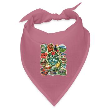 Malaysia Reisesticker - Bandana Dreieckstuch - Mauve - Vorne