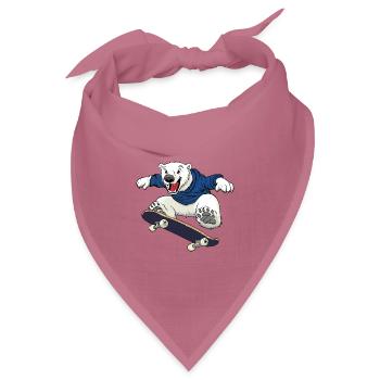 Eisbär Skater - Bandana Dreieckstuch - Mauve - Vorne