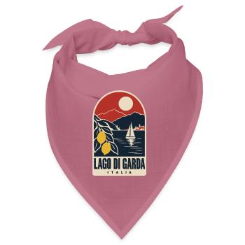 Lago di Garda Vintage-Reiseplakat Gardasee - Bandana Dreieckstuch - Mauve - Vorne