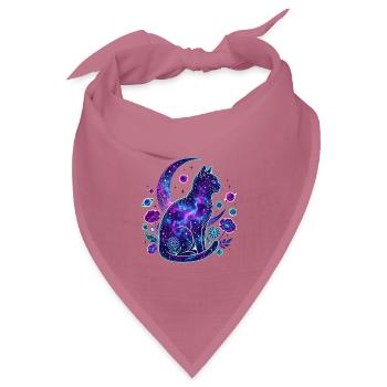Galaktische Katze im Kosmos - Bandana Dreieckstuch - Mauve - Vorne