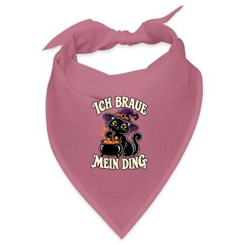 Ich braue mein Ding Katze - Bandana Dreieckstuch - Mauve - Vorne