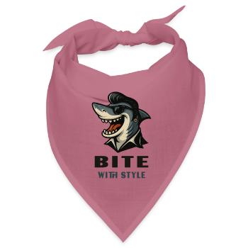 Cooler Hai im Rockabillylook mit Bite with Style - Bandana Dreieckstuch - Mauve - Vorne