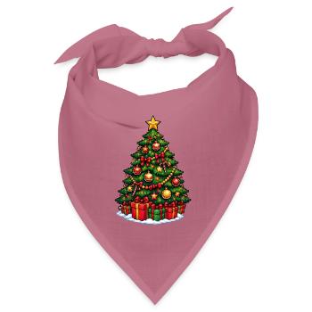 Weihnachtsbaum mit Ornamentenglanz - Bandana Dreieckstuch - Mauve - Vorne