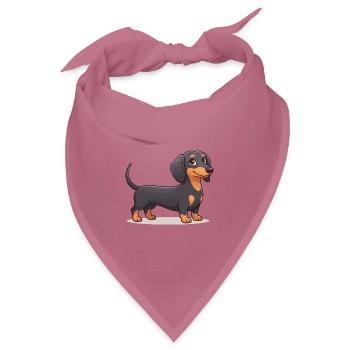 Süßes Dackel-Welpen-Weiner-Hundeliebhaber-Grafik-T-Shirt - Bandana Dreieckstuch - Mauve - Vorne