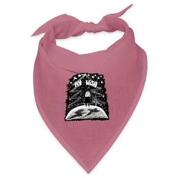 My Wish – Mädchen auf der Erde mit Weihnachtsbaum - Bandana Dreieckstuch - Mauve - Vorne