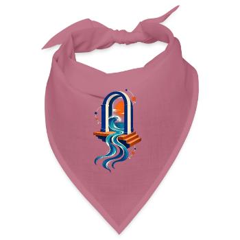 Meeresportal – Welle Sonne und blaues Tor - Bandana Dreieckstuch - Mauve - Vorne