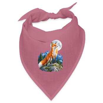 Wolf heult vor dem Mond Mondlicht Wolf wilde Tiere - Bandana Dreieckstuch - Mauve - Vorne
