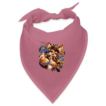 Fuchs DJ Neon Herz Groove - Bandana Dreieckstuch - Mauve - Vorne