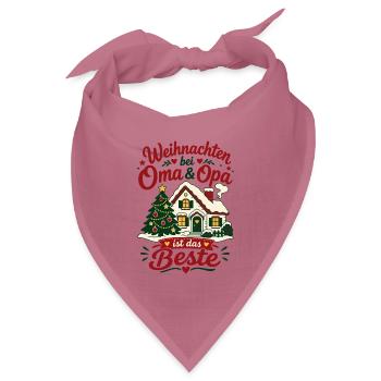 Weihnachten bei Oma und Opa Enkel Kinder - Bandana Dreieckstuch - Mauve - Vorne