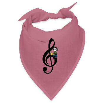Horn Life – Waldhorn-T-Shirt mit Violinschlüssel - Bandana Dreieckstuch - Mauve - Vorne