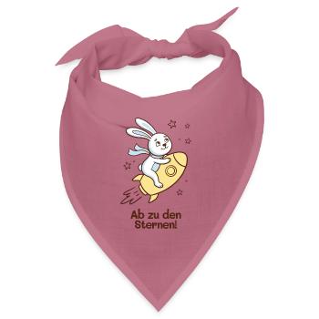 Hase auf dem Weg zu den Sternen - Bandana Dreieckstuch - Mauve - Vorne
