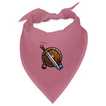 Schwert Schild Tränke Gamer Fantasy Comic T-Shirt - Bandana Dreieckstuch - Mauve - Vorne