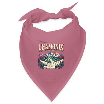 Chamonix, Skigebiete, Skigebiet - Bandana Dreieckstuch - Mauve - Vorne