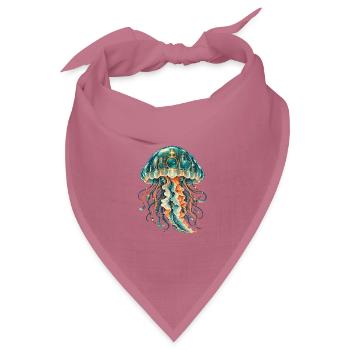 Steampunk-Qualle mit leuchtender Unterwasserstadt - Bandana Dreieckstuch - Mauve - Vorne