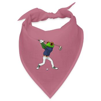 Frösche Golf / Golfspieler Frosch - Bandana Dreieckstuch - Mauve - Vorne