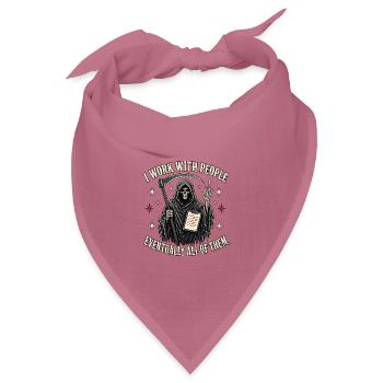 Sensenmann Bürohumor  - Bandana Dreieckstuch - Mauve - Vorne