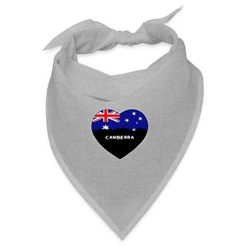 Canberra Australien Flagge Skyline Reise Souvenir - Bandana Dreieckstuch - Grau meliert - Vorne