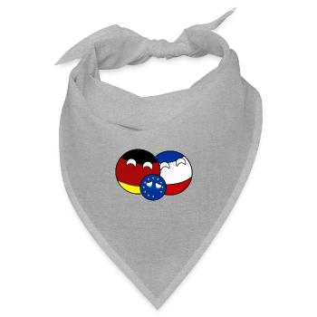 Countryball Germany France EU - Brexit - Bandana Dreieckstuch - Grau meliert - Vorne