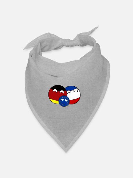 Countryball Germany France EU - Brexit - Bandana Dreieckstuch - Grau meliert