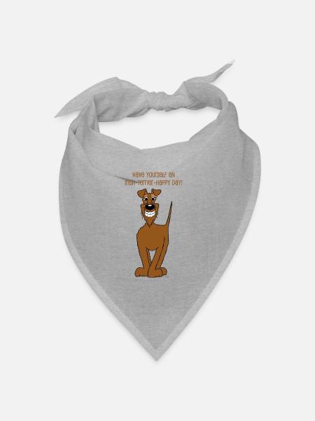 Irischer Terrier Smile - Bandana Dreieckstuch - Grau meliert