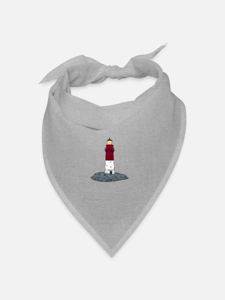 Leuchtturm - Bandana Dreieckstuch - Grau meliert