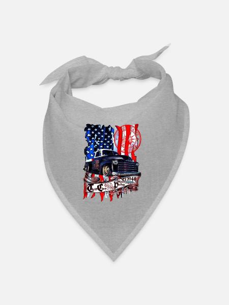 Vintage-Truck Patriot Flagge - Bandana Dreieckstuch - Grau meliert