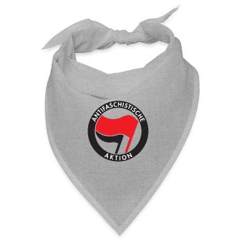 Antifaschistische Aktion Antifa Logo - Bandana Dreieckstuch - Grau meliert - Vorne