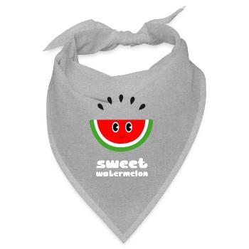 Süße Wassermelone - Bandana Dreieckstuch - Grau meliert - Vorne