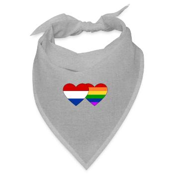 Holland Regenbogen Flagge - Bandana Dreieckstuch - Grau meliert - Vorne