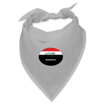 Bagdad-Irak-Flaggen-Skyline-Schattenbild-Reise - Bandana Dreieckstuch - Grau meliert - Vorne