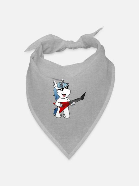 Einhorn E Gitarre Egitarre - Bandana Dreieckstuch - Grau meliert