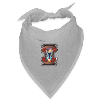 Schicksalhafte Sanduhr Rosenkranz - Bandana Dreieckstuch - Grau meliert - Vorne